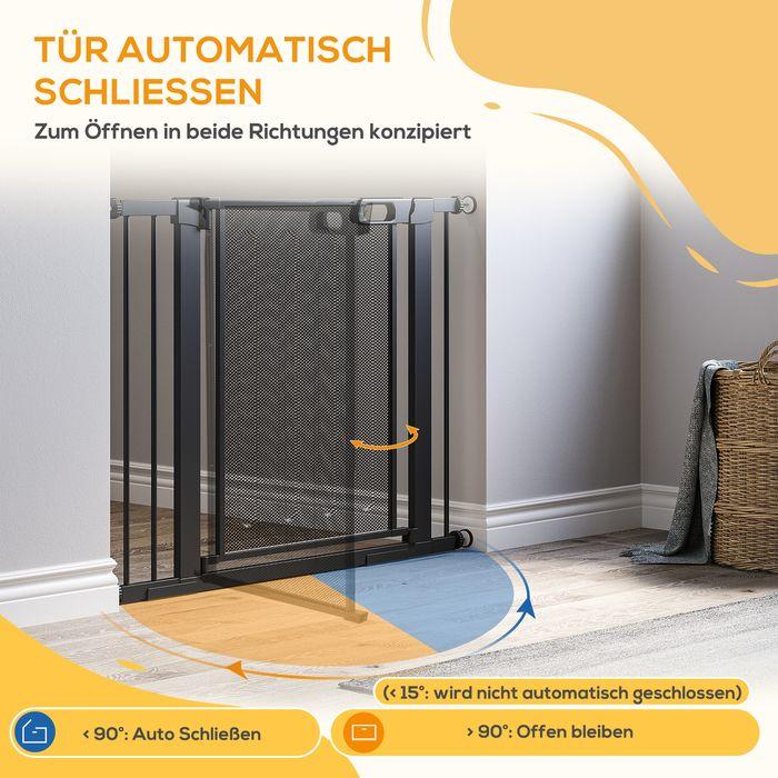 Image du produit Swisshandel24 Porte d'escalier pour animaux Porte pour chiens, réglable de 75 cm à 103 cm, noir