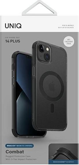 Produktbild Uniq etui Combat iPhone 14 Plus 6,7" Magclick Charging czarny/concrete charcoal (Apple iPhone 14 Plus, Apple iPhone 15 Plus)
