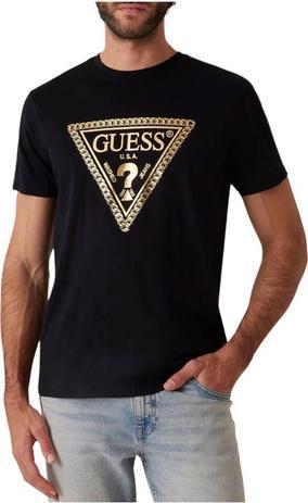 Actual product image Guess Herren T-Shirt Bsc Chain Tri Logo Schwarz (M)