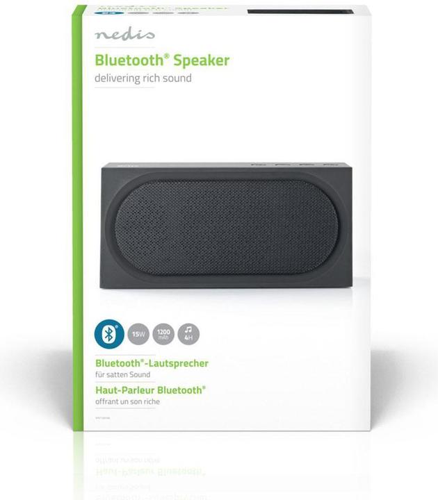 Actual product image Nedis SPBT-2001 Bluetooth Speaker - black (4 h, Battery operated)