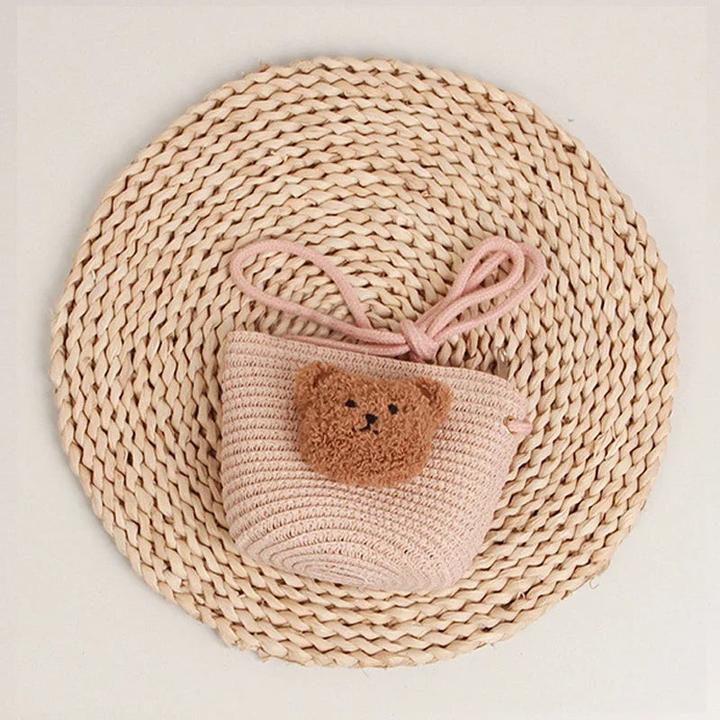 Produktbild Only-Bags.Store Umhängetasche Sommer Stroh Wicker Handmade Mini Kids Crossbody Bag