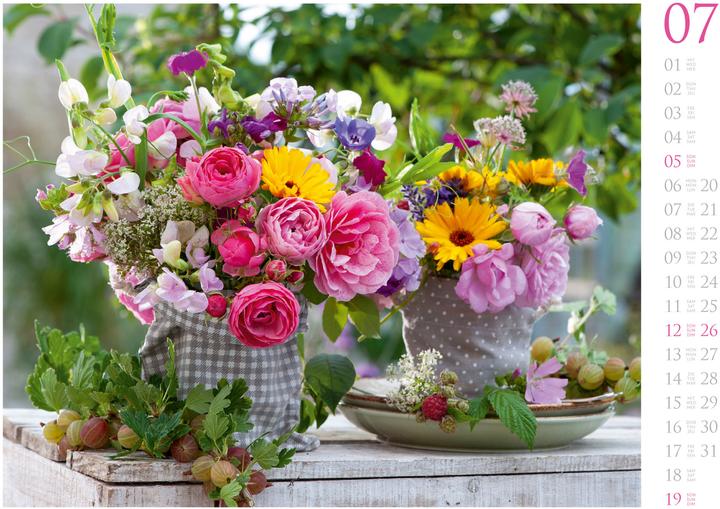 Blumenzauber Kalender 2026 (45 x 33 cm, German, French, English)
