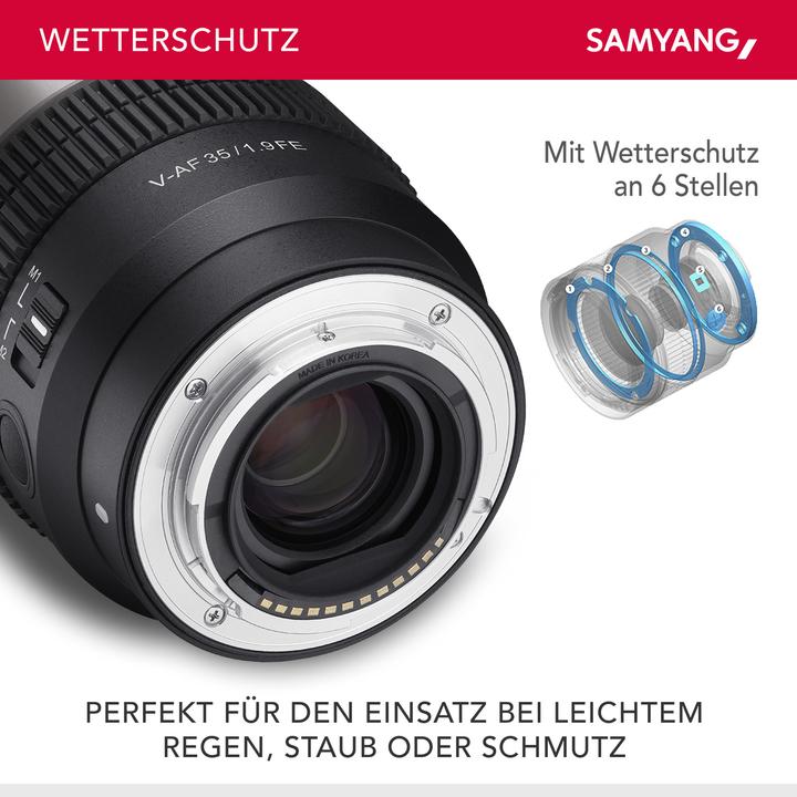 Immagine prodotto Samyang V-AF 35mm f/1.9 FE Sony E (Sony E, Full-frame, APS-C / DX)