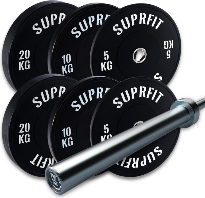 Actual product image Suprfit Econ Bumper Plates - White Logo - Sets