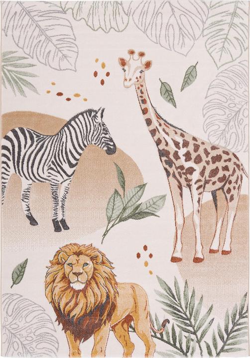 Immagine prodotto Pergamon Kinder Teppich Maui Kids Giraffe Zebra Löwe (140 x 200 cm)