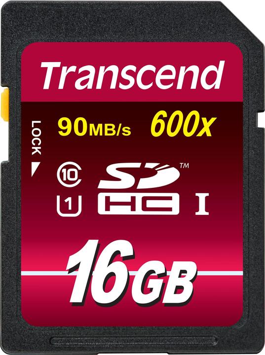 Actual product image Transcend SDHC Ultimate Card (16 GB, SDHC, U1, UHS-I)
