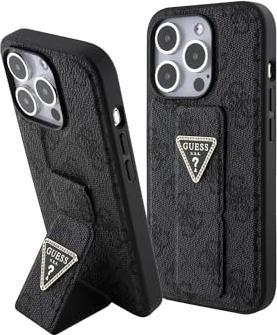 Produktbild Guess GUHCP15XPGS4TDK iPhone 15 Pro Max 6.7" czarny/black hardcase Grip Stand 4G Triangle Strass (Apple iPhone 15 Pro Max)