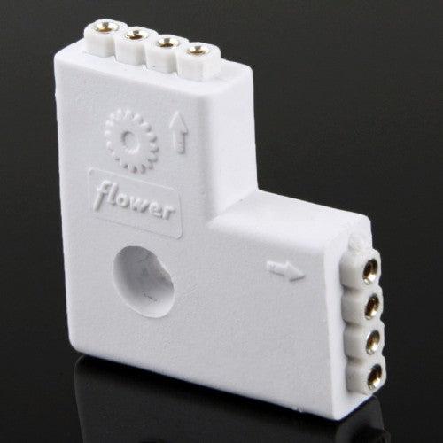 Actual product image Hermex 4 Pin Female Connector L- Connector Adapter Connector for LED Strip Light Chain Roll