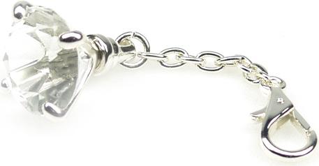 Nordisk Design Ciondolo a forma di diamante, L 10 cm, placcato in argento, resistente all'ossidazione