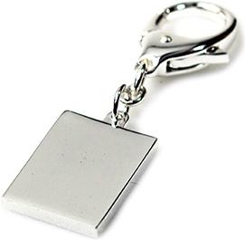 Produktbild Nordisk Design Schlüsselanhänger rechteckig, glatt,3.5x2 cm, versilbert, an