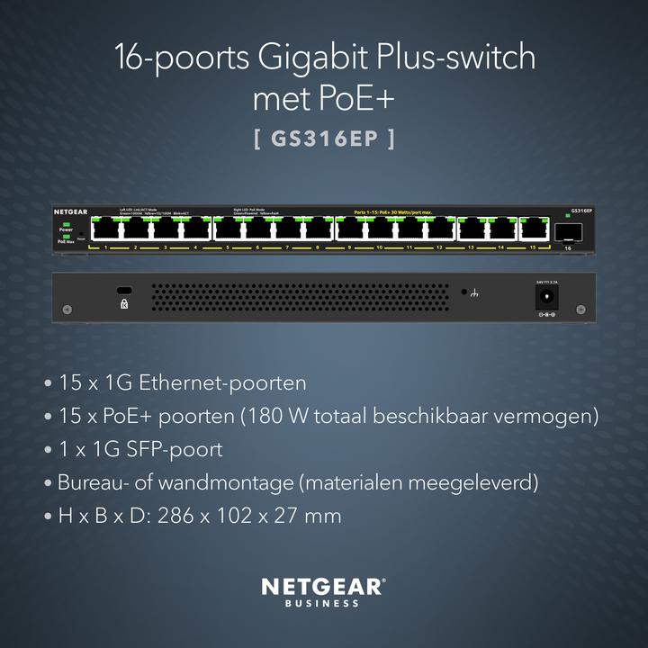 Produktbild Netgear GS316EP (16 Ports)