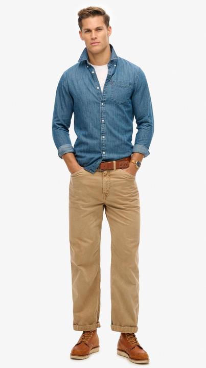 Produktbild Superdry ESSENTIALS L/S DENIM SHIRT Heren Overhemd (L)