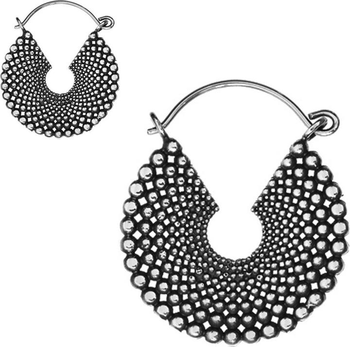 Star Piercing Ohrring silber Teller aus Kugeln (Messing)