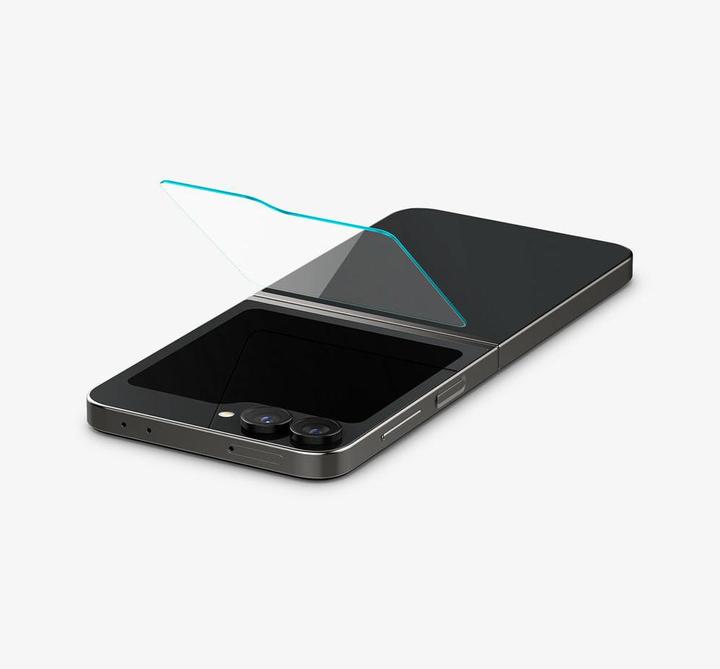 Actual product image Spigen EZ Fit Tempered Glass Clear Screen Protector Samsung Galaxy Z Flip 6 2-Pack (2 Piece, Samsung Galaxy Z Flip6)