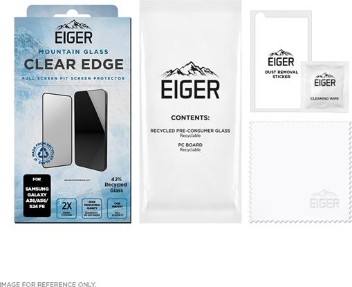 Actual product image Eiger SP Mountain Glass Clear Edge Galaxy A36/A56/S24 FE (1 Piece, Samsung Galaxy A56)