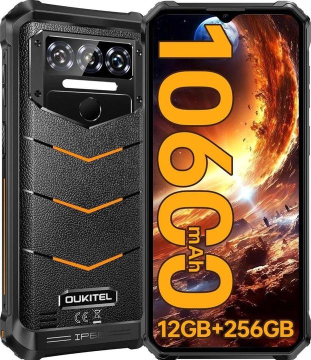 Immagine prodotto Oukitel Smartphone WP38 6/256 10600mAh DS. Arancione (256 GB, Arancia, Doppia SIM)