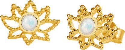 Image du produit Steinkult Boucles d'oreilles en perles dorées "Lotus Charme (Perles d'eau douce, Laiton doré 18 carats)