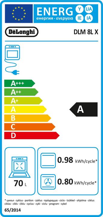 Label énergétique De'Longhi DLM8LX Four électrique design