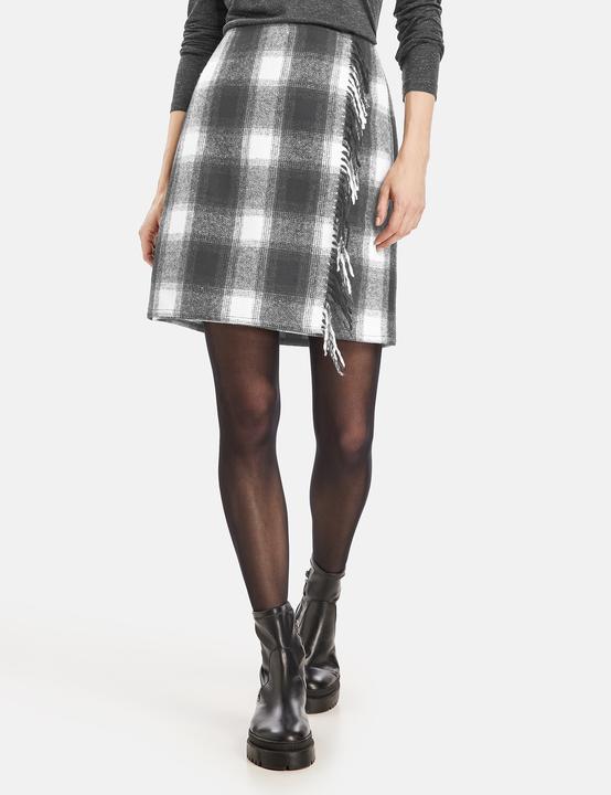 Gerry Weber Jupe à carreaux avec bord frangé Jupe courte (34)
