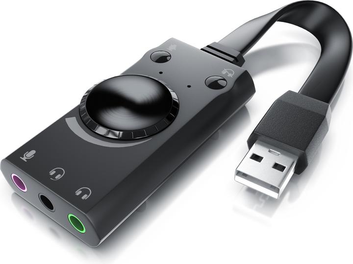 CSL Carte son USB son surround, mini carte son externe USB avec contrôle du volume (USB 2.0)