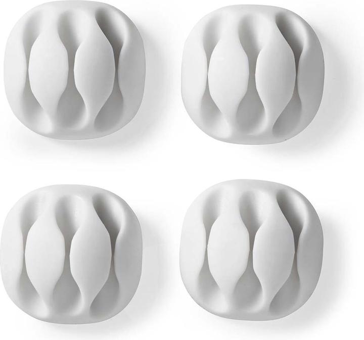 Immagine prodotto Nedis Gestione dei cavi Clip per cavi bloccati 4 pezzi Spessore massimo del cavo: 5 mm Silicone 35 mm