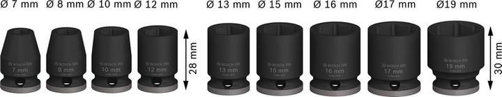 Produktbild Bosch Professional Zubehör PRO Impact Steckschlüsseleinsatz-Set, 3/8", Standard, 9-tlg. (15 mm, 13 mm, 17 mm, 12 mm, 16 mm, 19 mm, 7 mm, 10 mm, 8 mm)