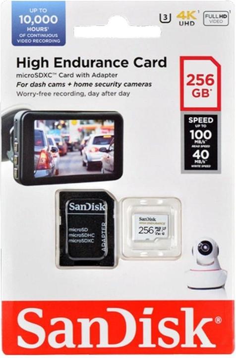 Actual product image SanDisk High Endurance (256 GB, microSDXC, U3, UHS-I)