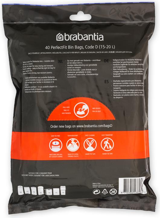 Actual product image Brabantia PerfectFit Bags (40 x, 20 l)