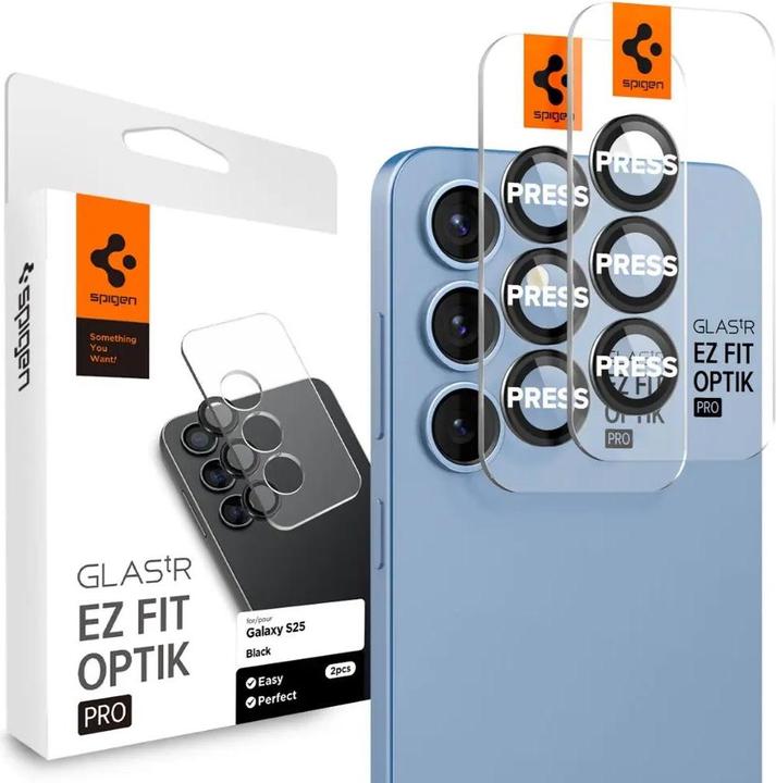 Image du produit Spigen Samsung Galaxy S25 Glas.tR EZ Fit Optik Pro HD Lens protector, 2-pack (2 pièce(s), Samsung Galaxy S25)