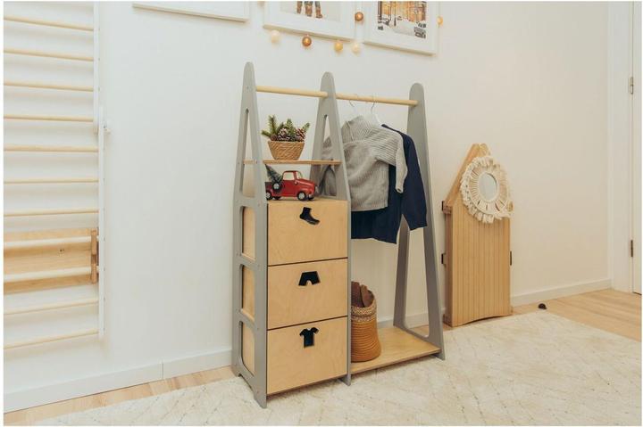 Immagine prodotto Duck Woodworks Cassettiere dell'armadio per bambini con maniglie a forma di abito