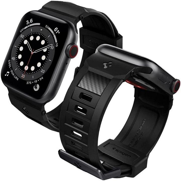 Actual product image Spigen RUGGED BAND Apple Watch 4/5/6/7/8/SE (38/40/41MM) MATTE BLACK (38 mm, 40 mm, 41 mm, Thermoplastic polyurethanes (TPU))