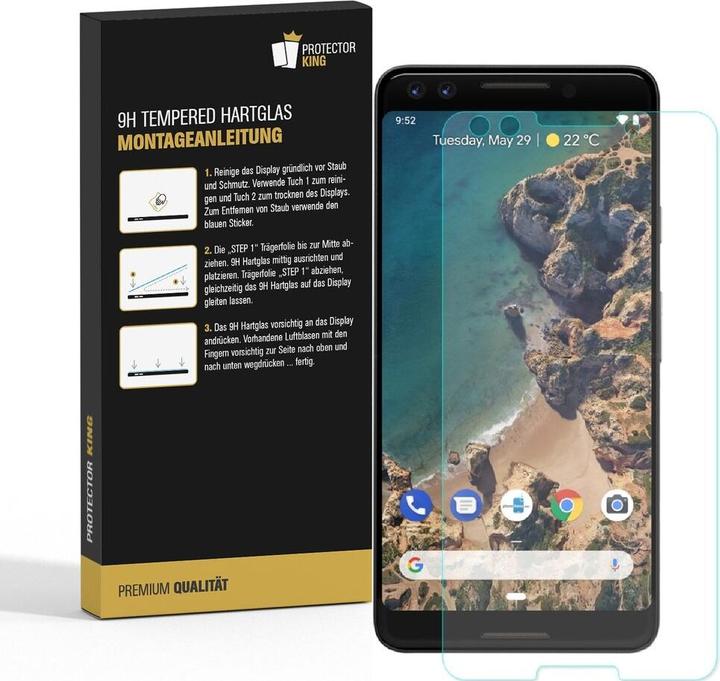 Actual product image Protectorking 3x real tempered 9H armoured glass 3D CLEAR (3 Piece, Google Pixel 3)