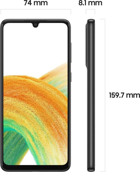 Actual product image Samsung Galaxy A33 5G (128 GB, Awesome Black, 6.40", Hybrid Dual SIM, 48 Mpx, 5G)