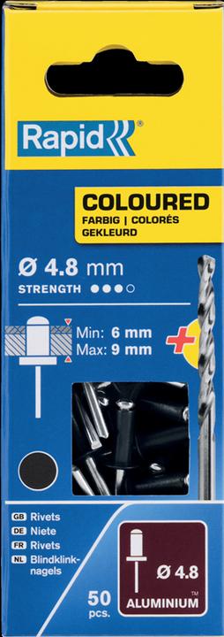 Actual product image Rapid Dark grey blind rivet Ø 4.8 x 12 mm