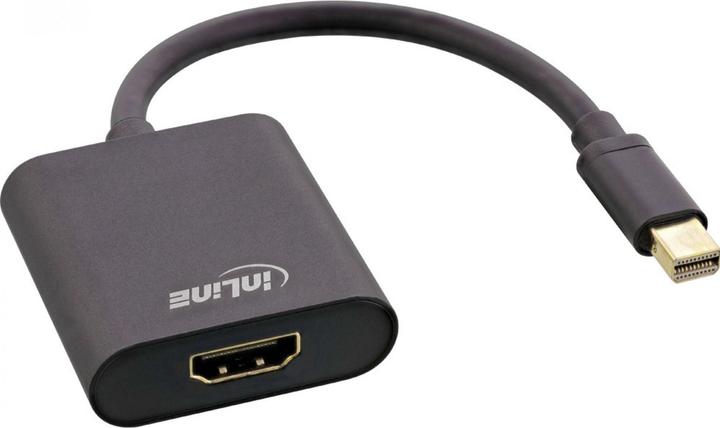 Actual product image InLine Mini DisplayPort HDMI Adapter Cable Aluminium with Audio (HDMI, Mini DP, 15 cm)