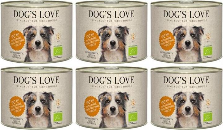 Produktbild Dog's love BIO Truthahn, Amaranth, Kürbis & Petersilie (Adult, 6 Stk., 239 g)