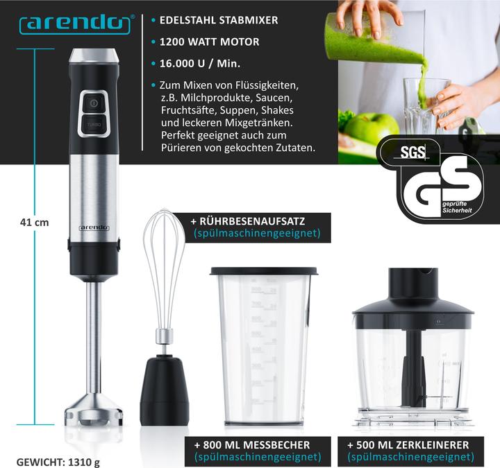 Actual product image Arendo Hand blender