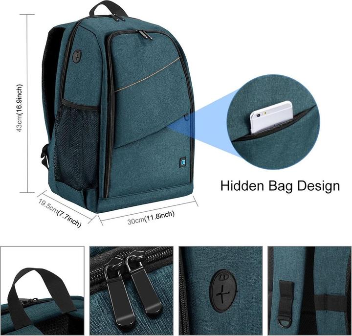 Actual product image König Design Camera photo backpack bag much space for camera + accessories drone rain cover (Camera shoulder bag)