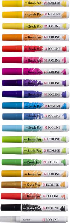 Image du produit Talens Brushpen Ecoline 20er Set, Largeur de trait : B, Brush (Multicolore, 20 x)