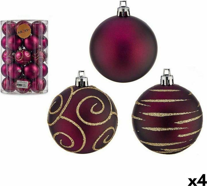 Krist+ Weihnachtskugeln-Set Lila PVC Ø 6 cm (4 Stück) (4 -part)