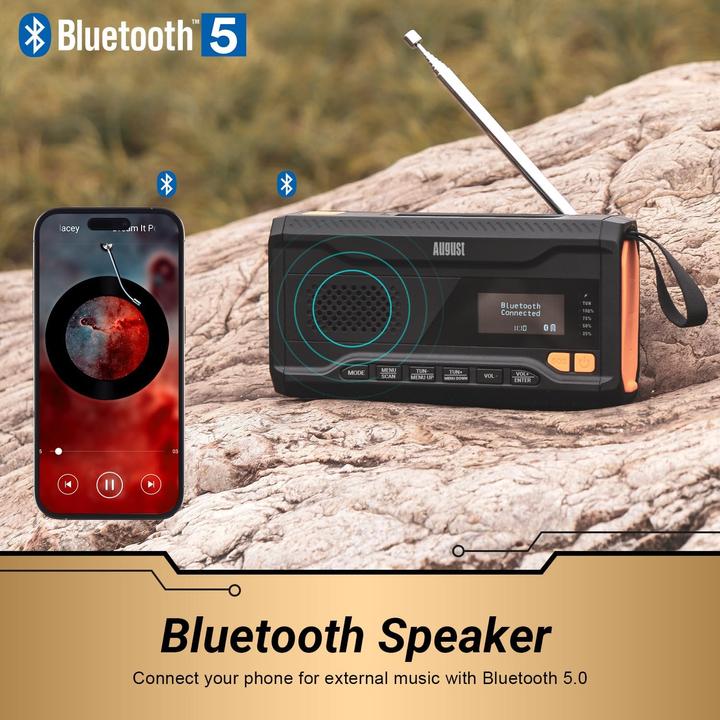 Actual product image August Kurbelradio MB290B (DAB+, FM, Bluetooth)
