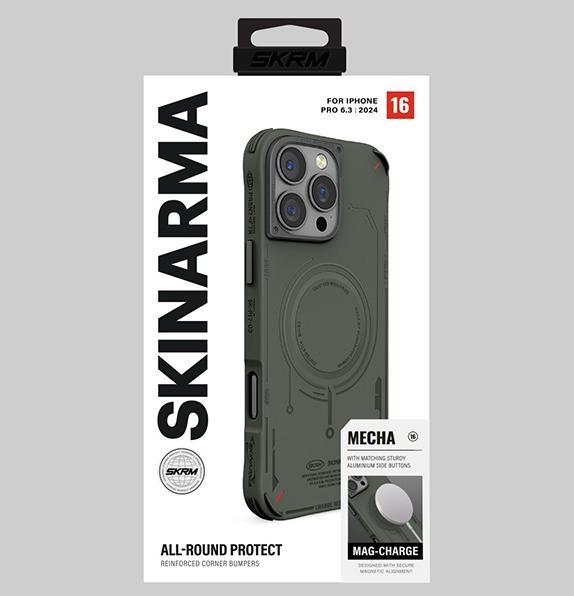 Actual product image Skinarma case Mecha iPhone 16 Pro 6.3" Magnetic Charging olive (Apple iPhone 16 Pro)