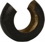 Actual product image IKO Metal tealight holder black and gold inside h=18c