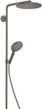 Actual product image hansgrohe Showerpipe 240 1jet PowderRain with Ecostat Comfort thermostat : Colour - Brushed Black