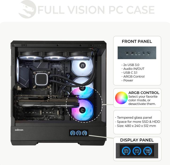 Actual product image Sedatech Expert Gaming PC - UCCO575I1I1HF (32 GB, 2000 GB, GeForce RTX 5060)
