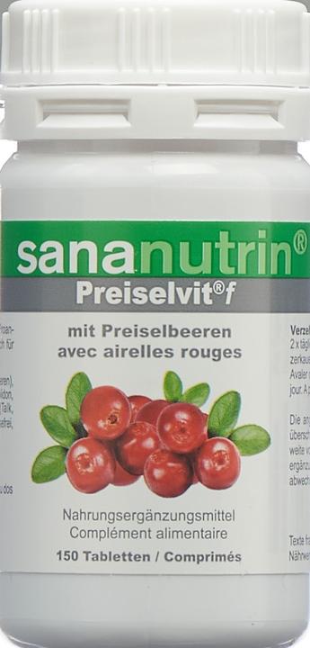 Immagine prodotto Sananutrin f Concentrato di mirtillo rosso con vit. C 1 (150 Pezzo/i, Pillole, 98 g)
