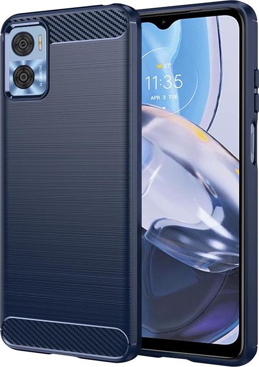 Immagine prodotto Techsuit - Carbon Silicone - Motorola Moto E22 / Moto E22i - Blue (Motorola Moto E22, Motorola Moto E22i)