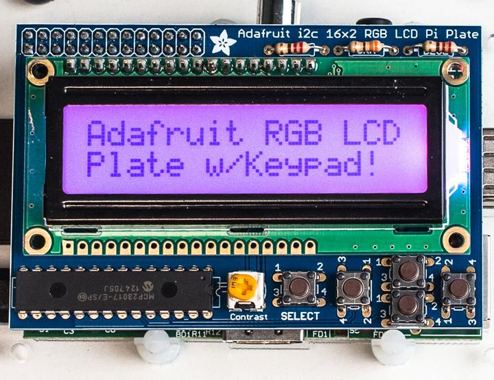 Actual product image Adafruit RGB Positive 16x2 LCD+Keypad Kit for Raspberry Pi (Electronics kit)