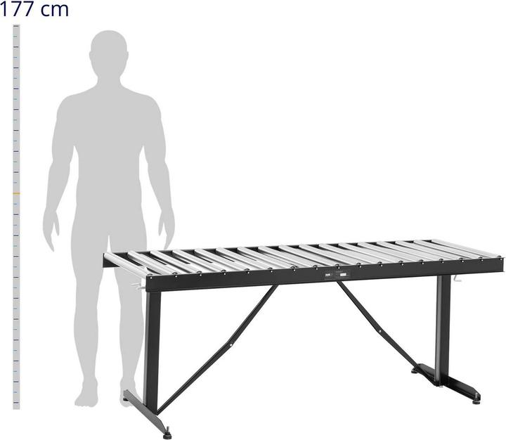 Produktbild MSW Rollenbahn Förderanlage Fördertechnik 200 kg 178 cm 17 Rollen höhenverstellbar