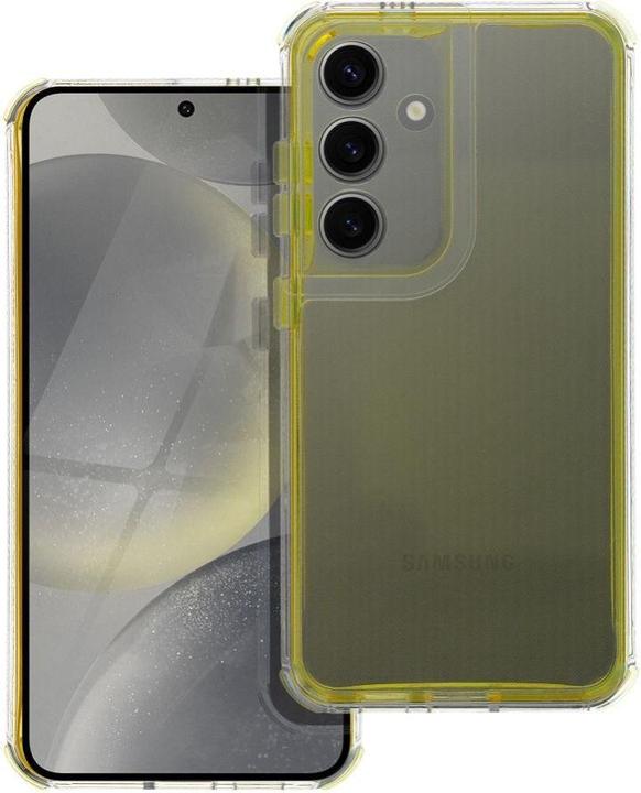 Actual product image OEM Back panel cover MATRIX CLEAR Case for SAMSUNG S25 yellow (Samsung Galaxy S25)